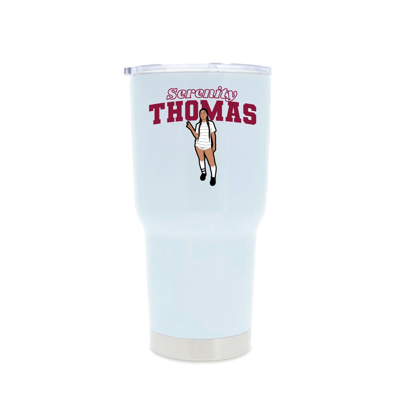 30oz Stainless Steel Tumbler — Name Arch in White