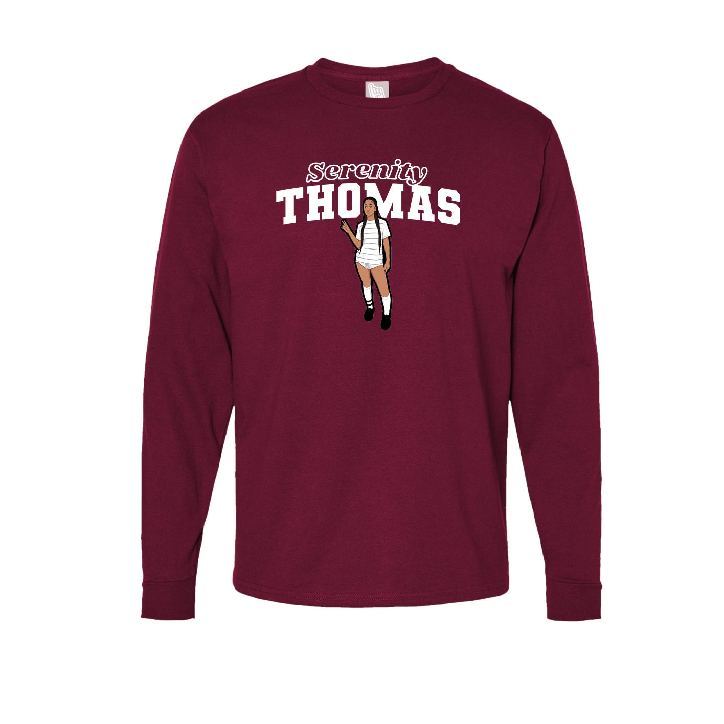 Long Sleeve Tee — Name Arch in Cardinal