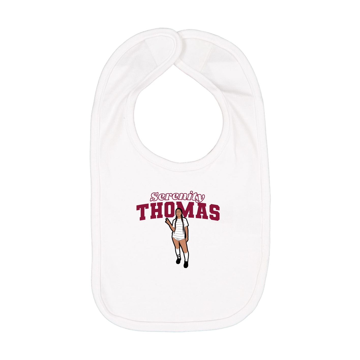 Infant Bib — Name Arch in White