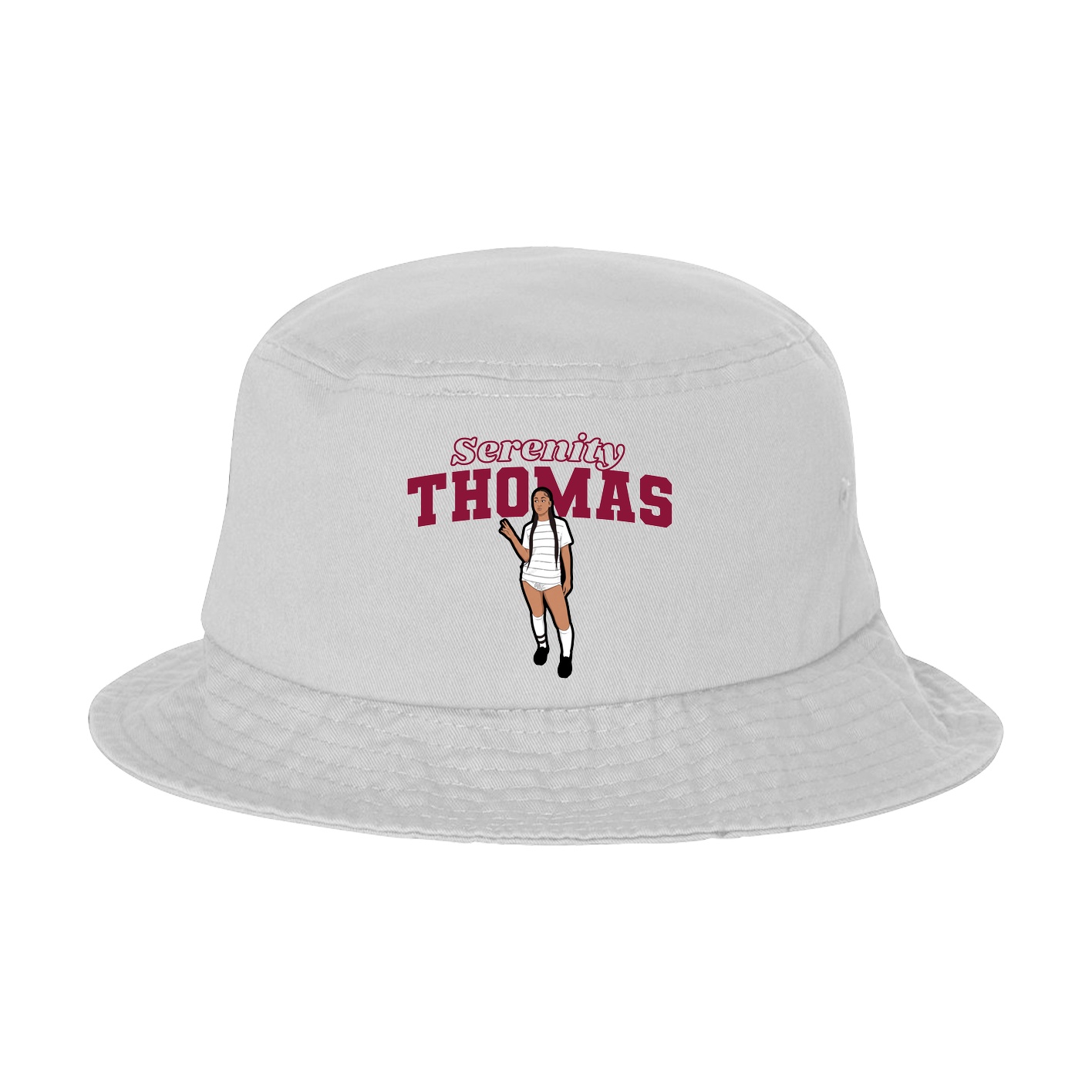 Bucket Cap — Name Arch in White