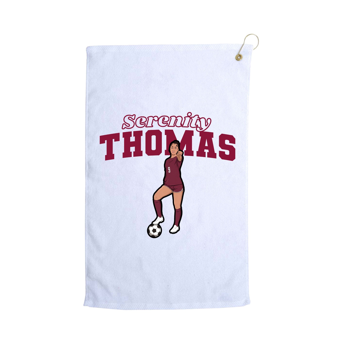 Golf Towel — Name Arch in White