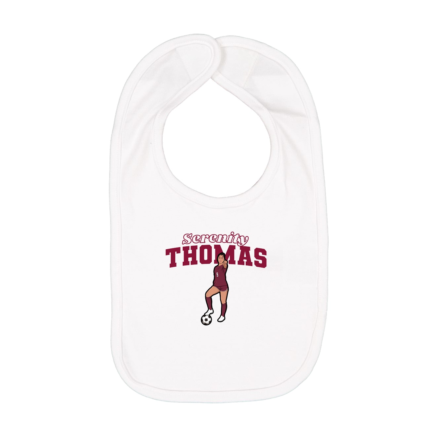 Infant Bib — Name Arch in White