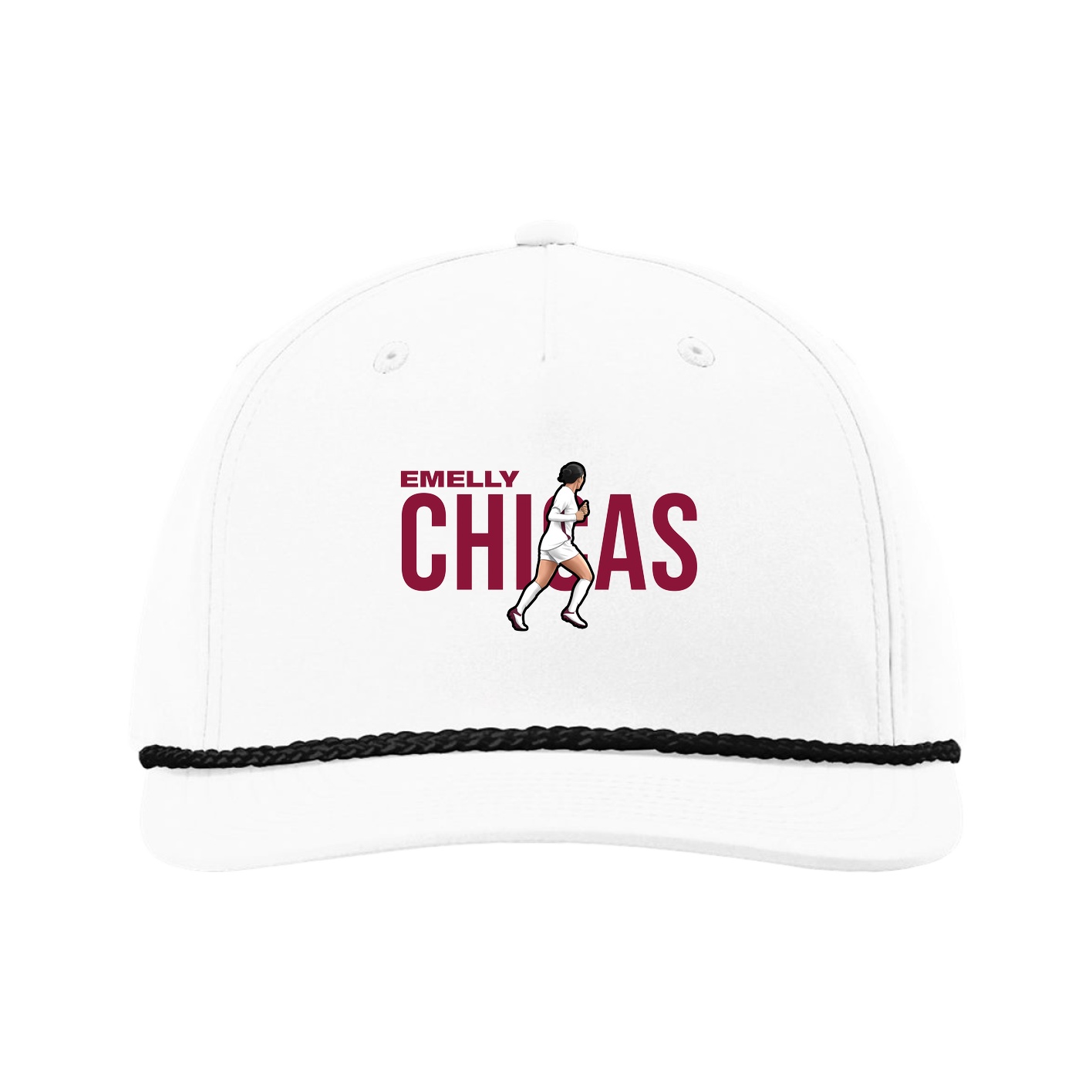 Five-Panel Classic Rope Cap — Player Name in White