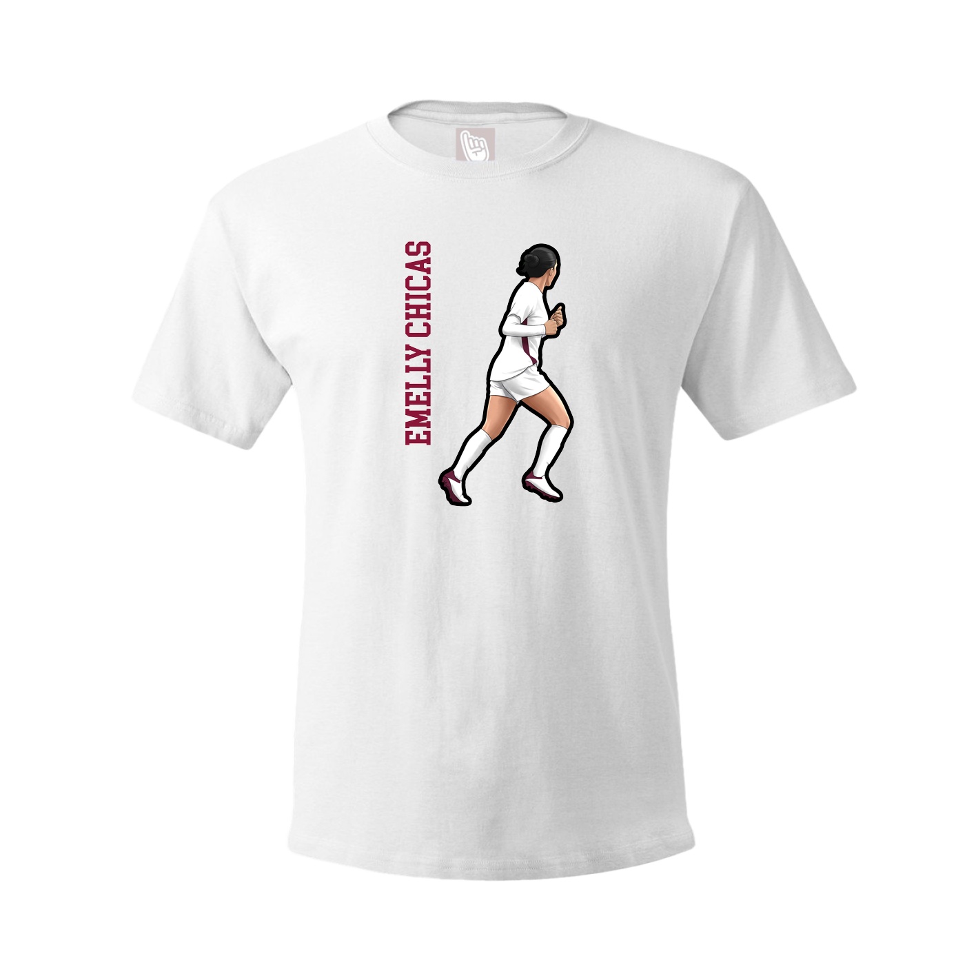 Youth Tee — Name Vertical in White
