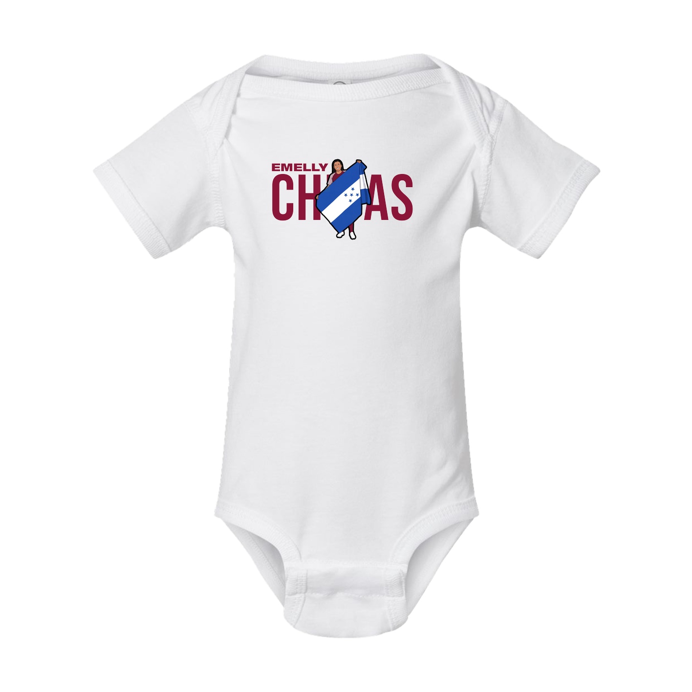 Baby Onesie — Player Name in White