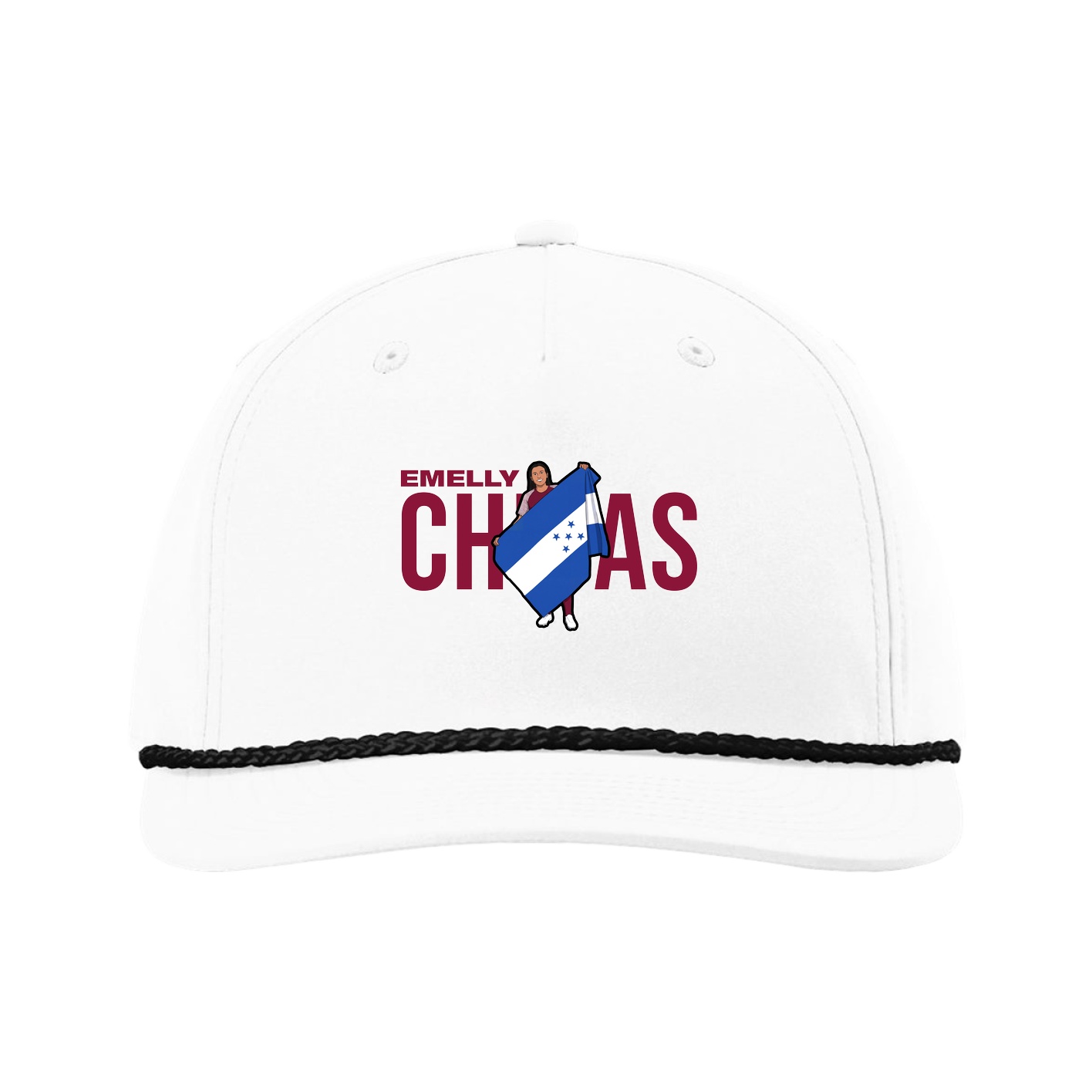 Five-Panel Classic Rope Cap — Player Name in White