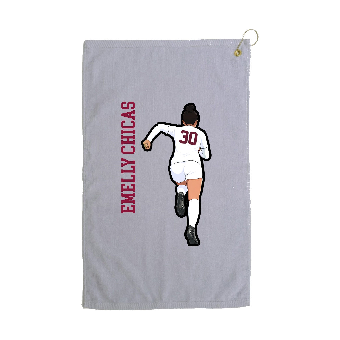 Golf Towel — Name Vertical in Grey