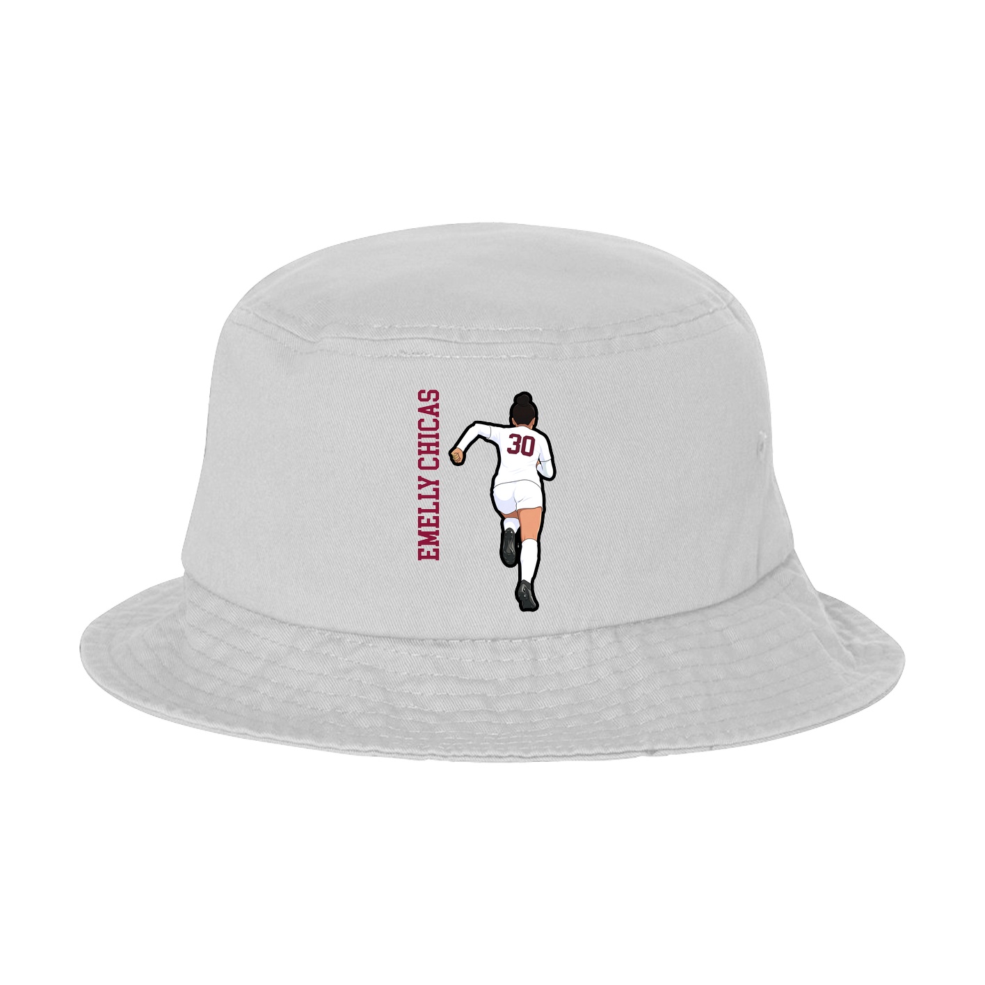 Bucket Cap — Name Vertical in White