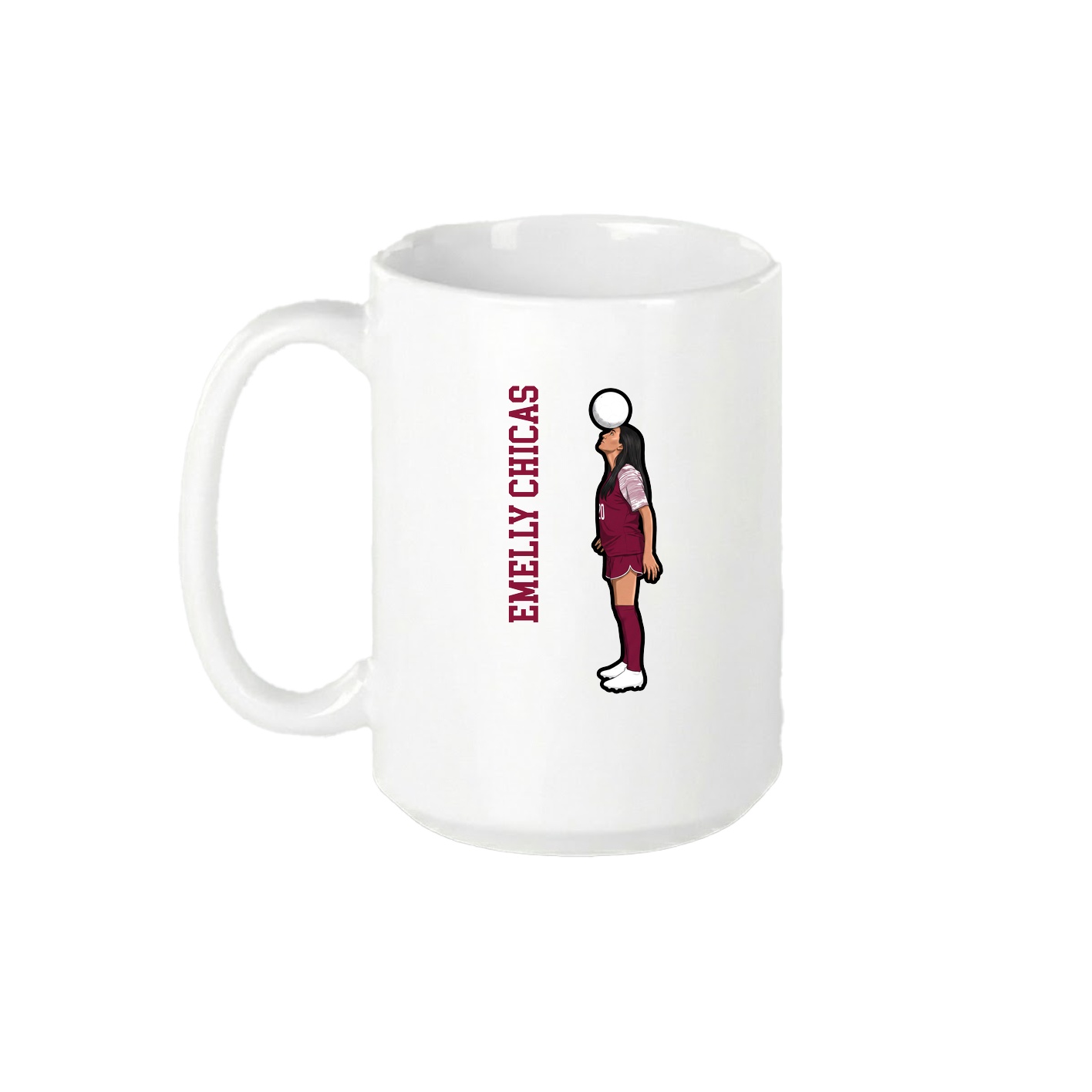 15oz Coffee Mug — Name Vertical in White