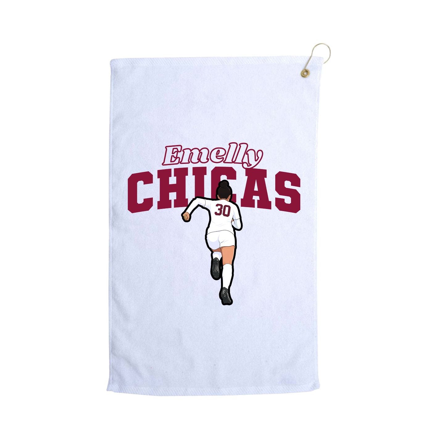 Golf Towel — Name Arch in White