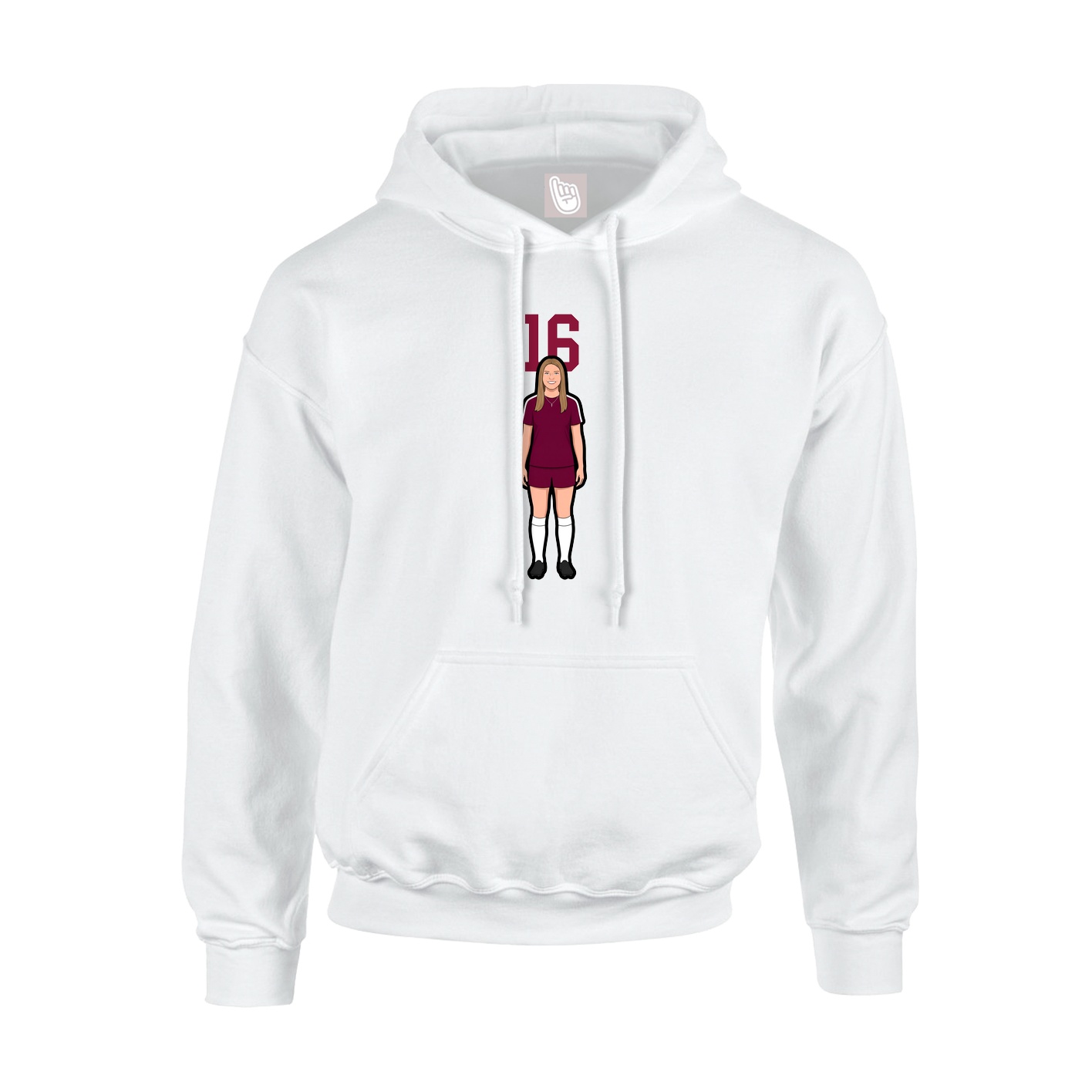 Hoodie — Number Top in White