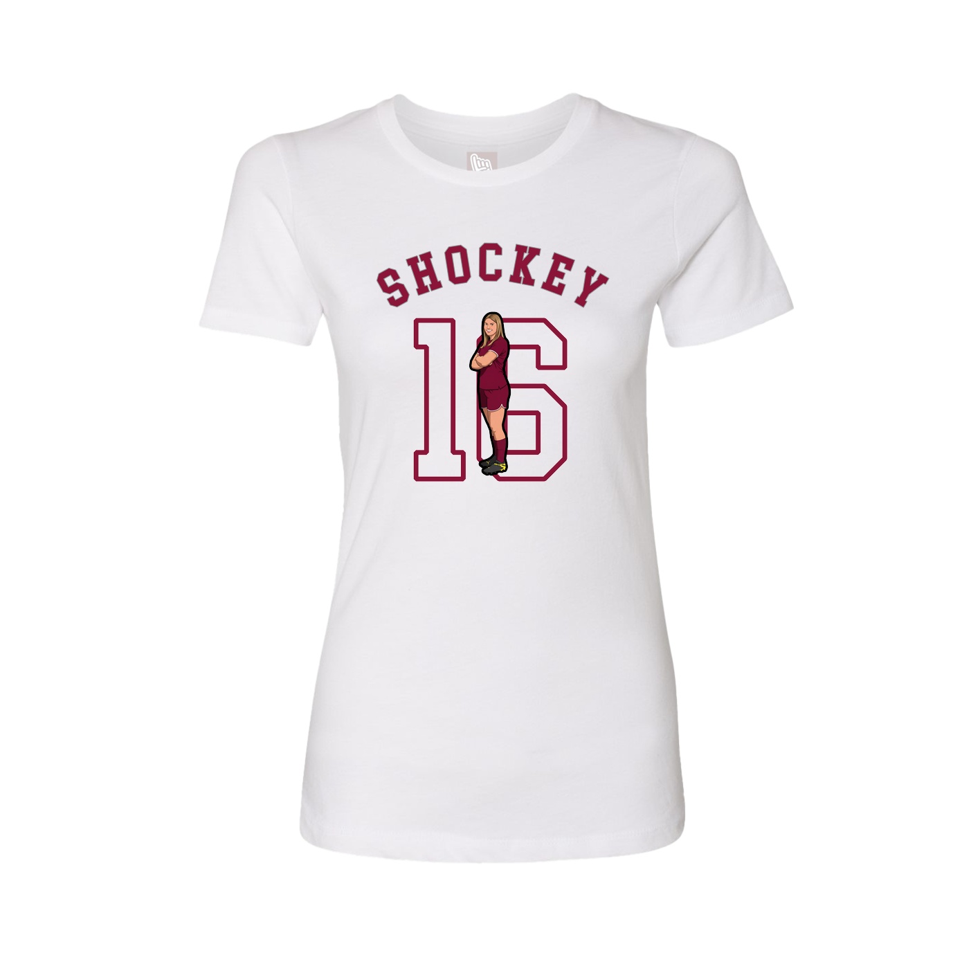 Fitted Women's Tee — Shirsey Arch in White