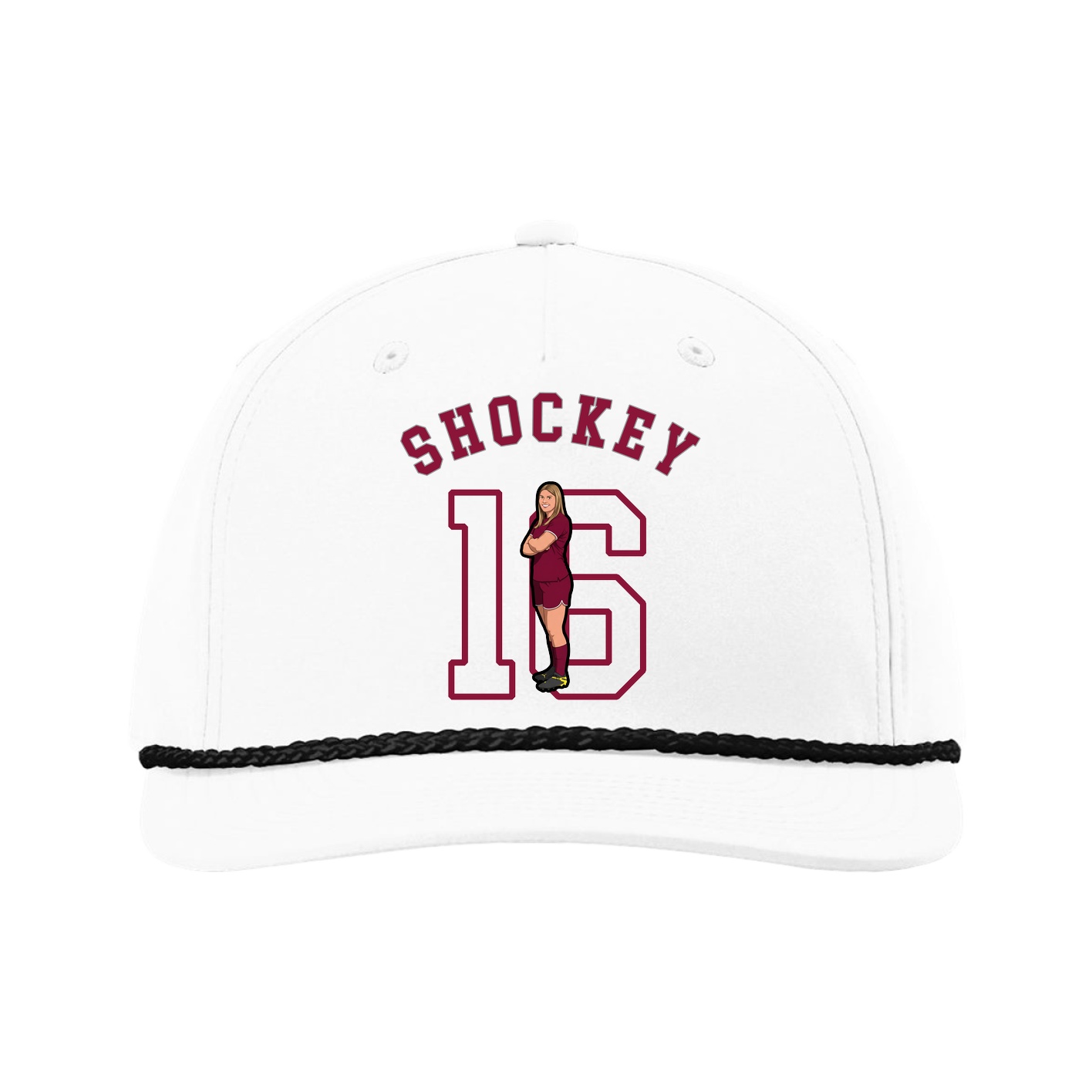 Five-Panel Classic Rope Cap — Shirsey Arch in White