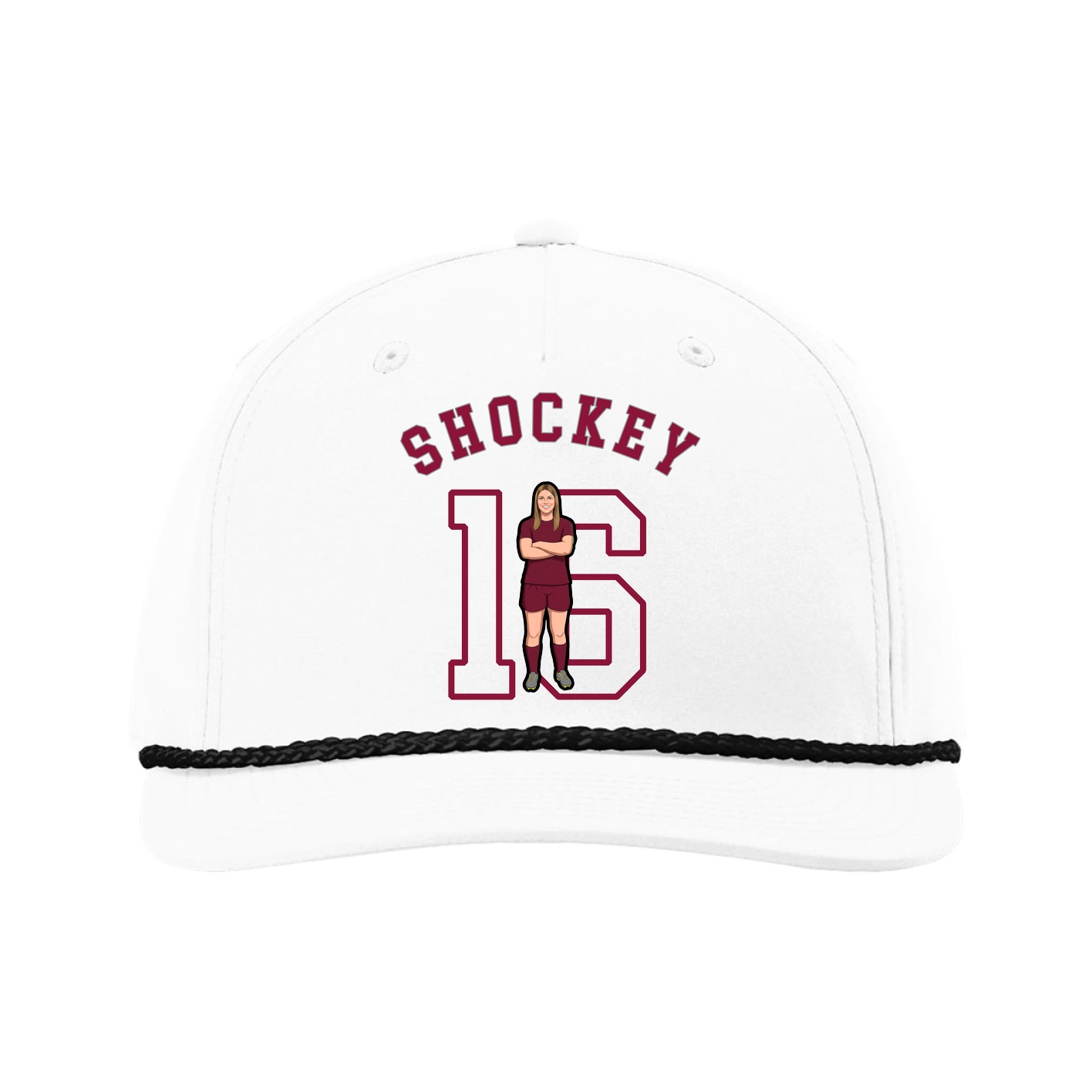 Five-Panel Classic Rope Cap — Shirsey Arch in White