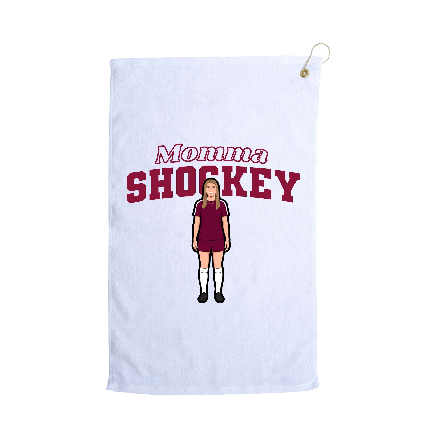 Golf Towel — Mothers Day Block in White