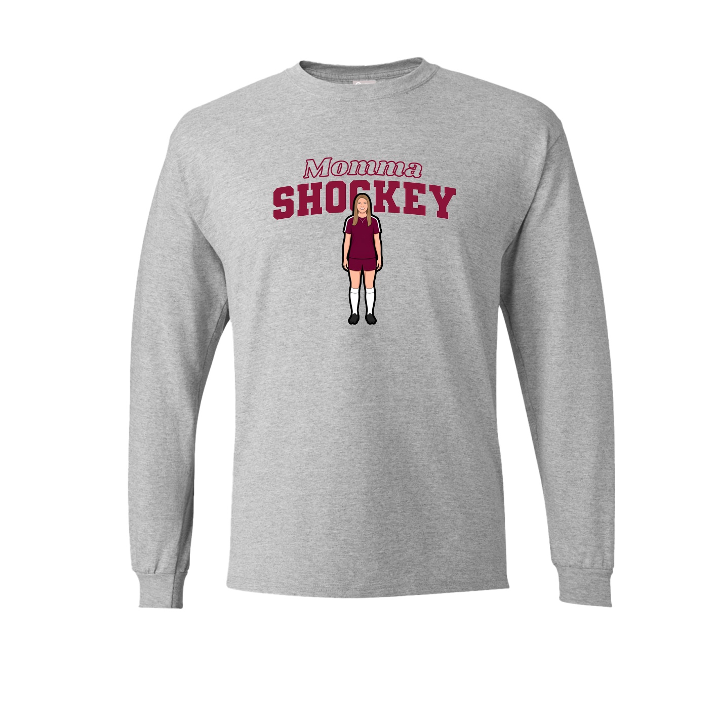 Long Sleeve Tee — Mothers Day Block in Grey