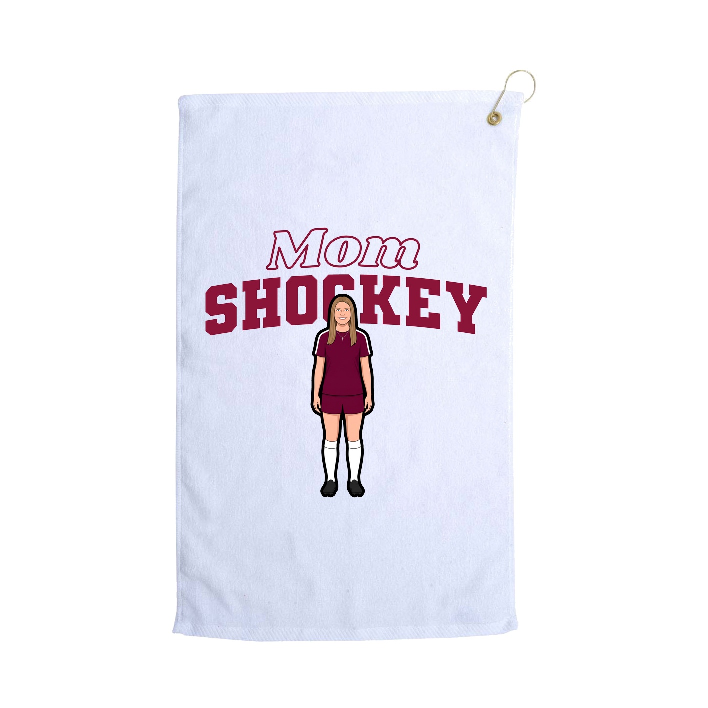 Golf Towel — Mothers Day Block in White