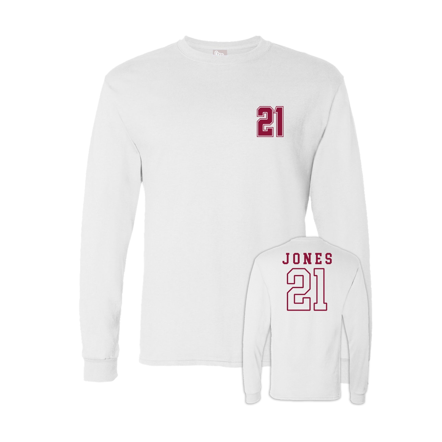 Long Sleeve Tee — Chest Back in White
