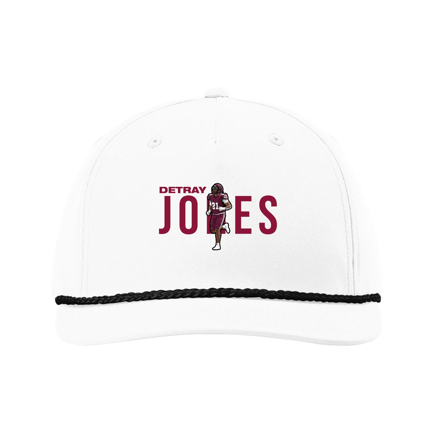 Five-Panel Classic Rope Cap — Player Name in White