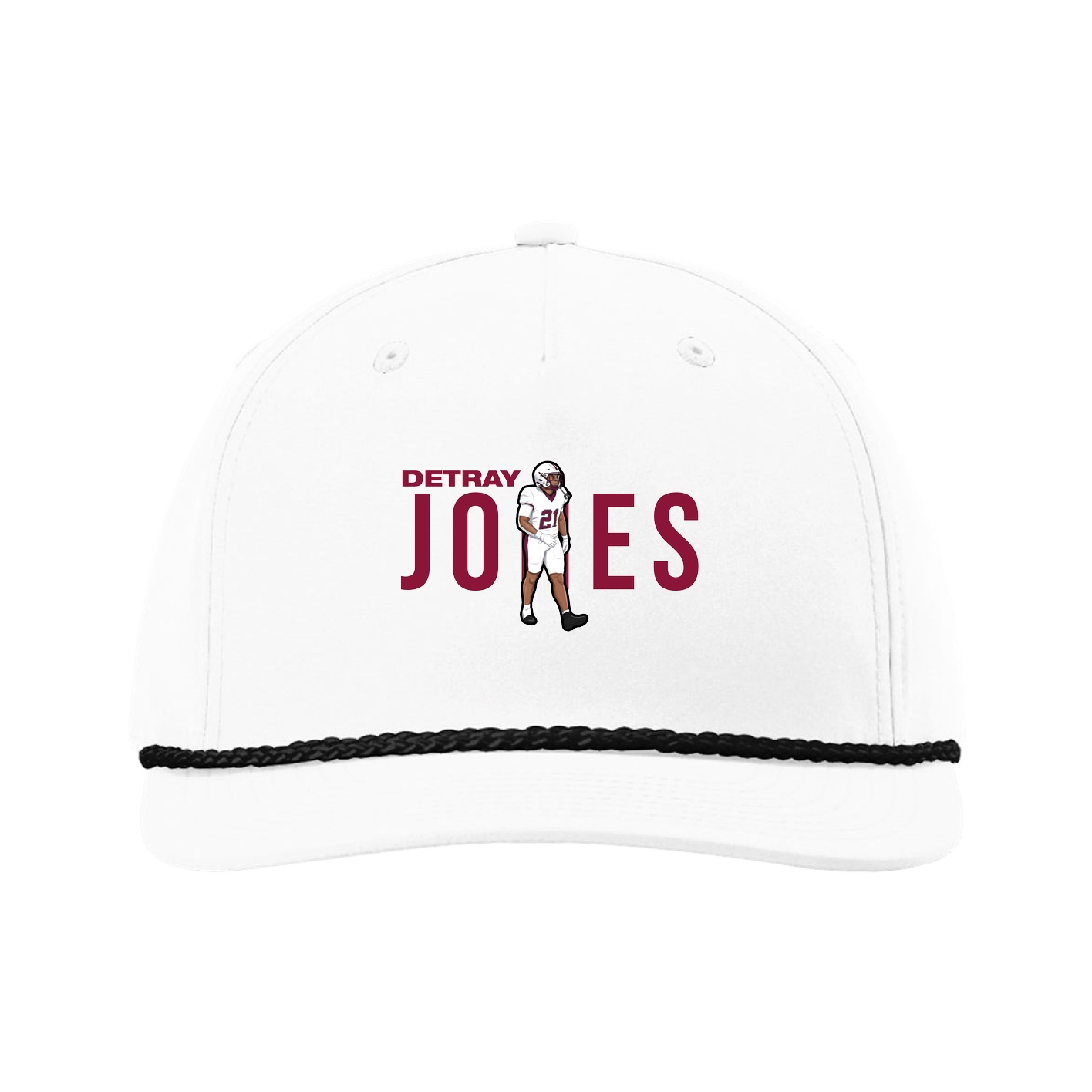 Five-Panel Classic Rope Cap — Player Name in White