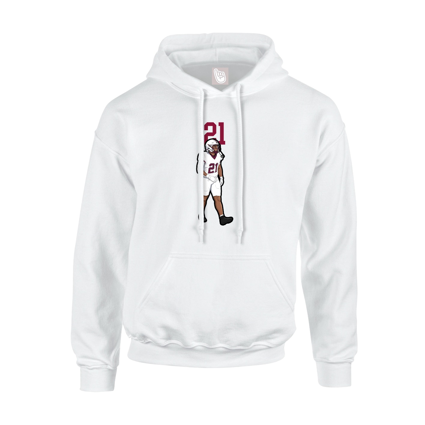 Youth Hoodie — Number Top in White