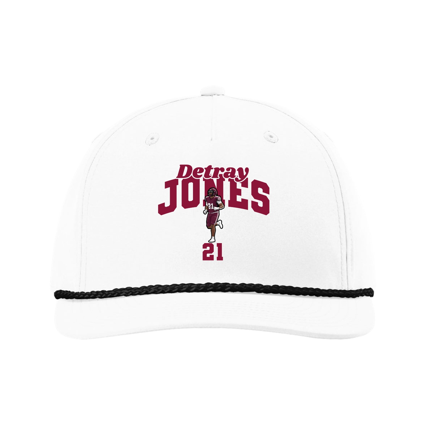 Five-Panel Classic Rope Cap — Signature Arch in White