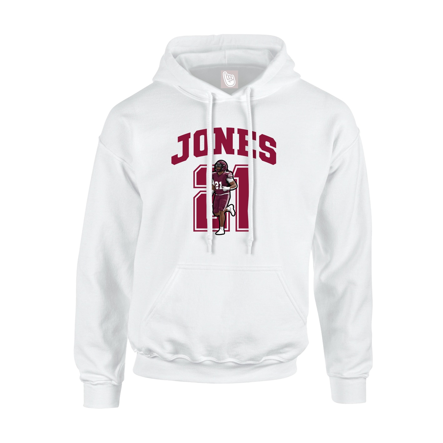 Youth Hoodie — Number in White