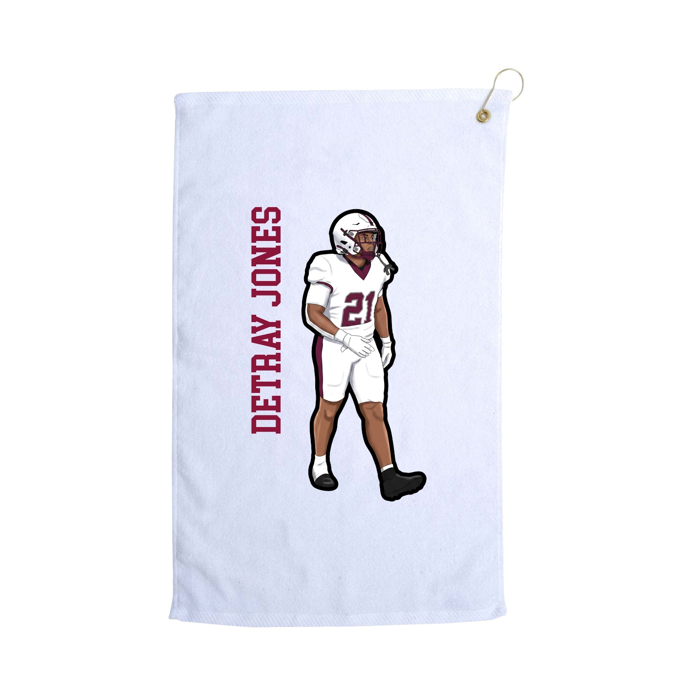 Golf Towel — Name Vertical in White
