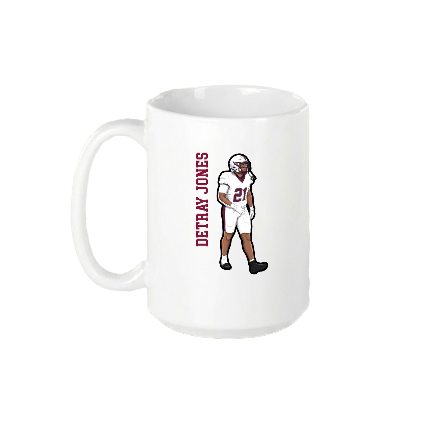 15oz Coffee Mug — Name Vertical in White
