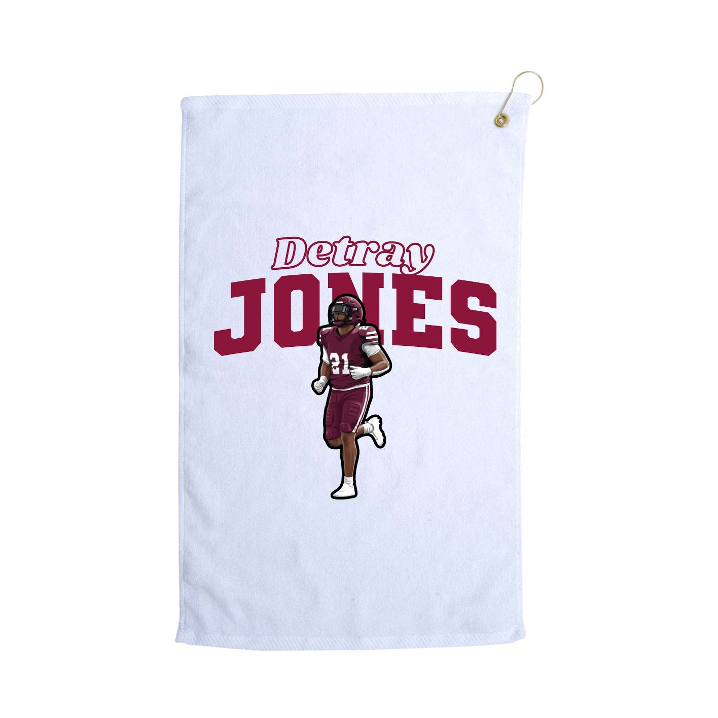 Golf Towel — Name Arch in White