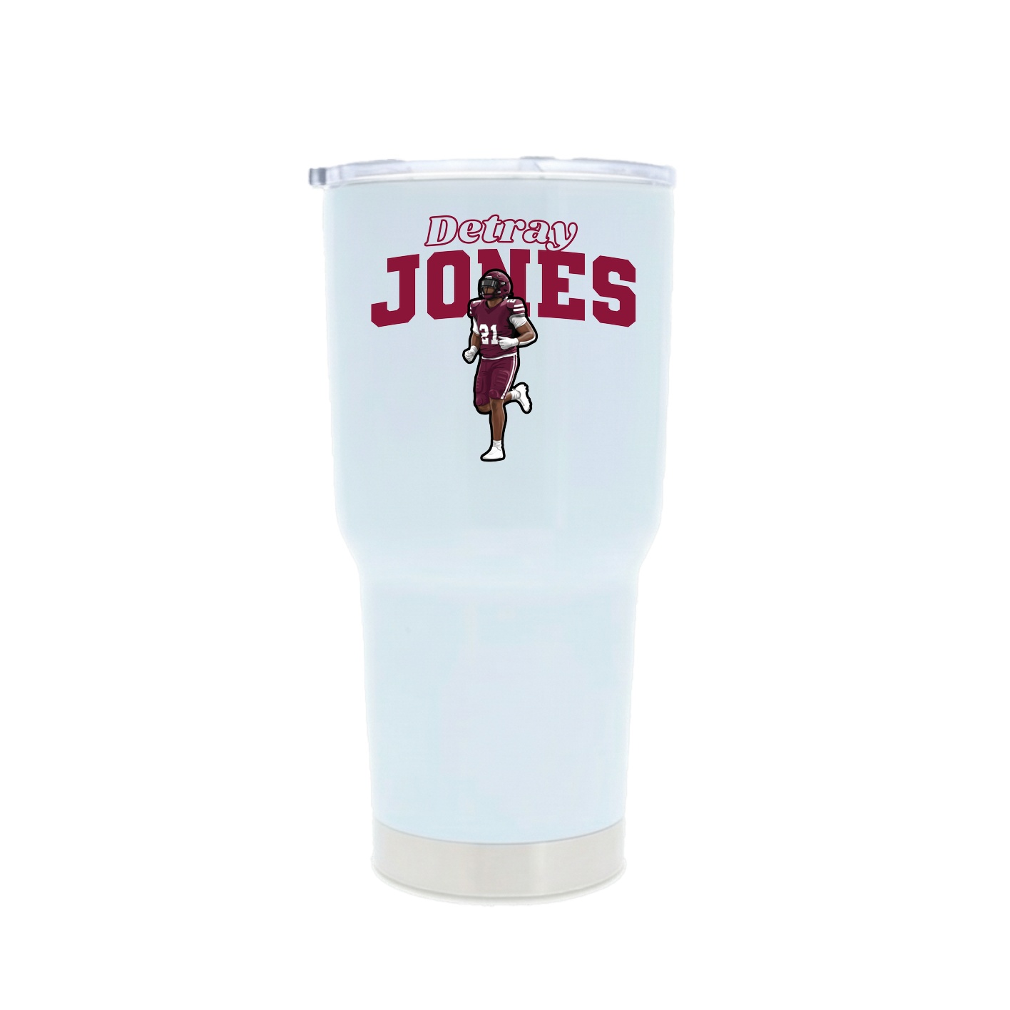 30oz Stainless Steel Tumbler — Name Arch in White