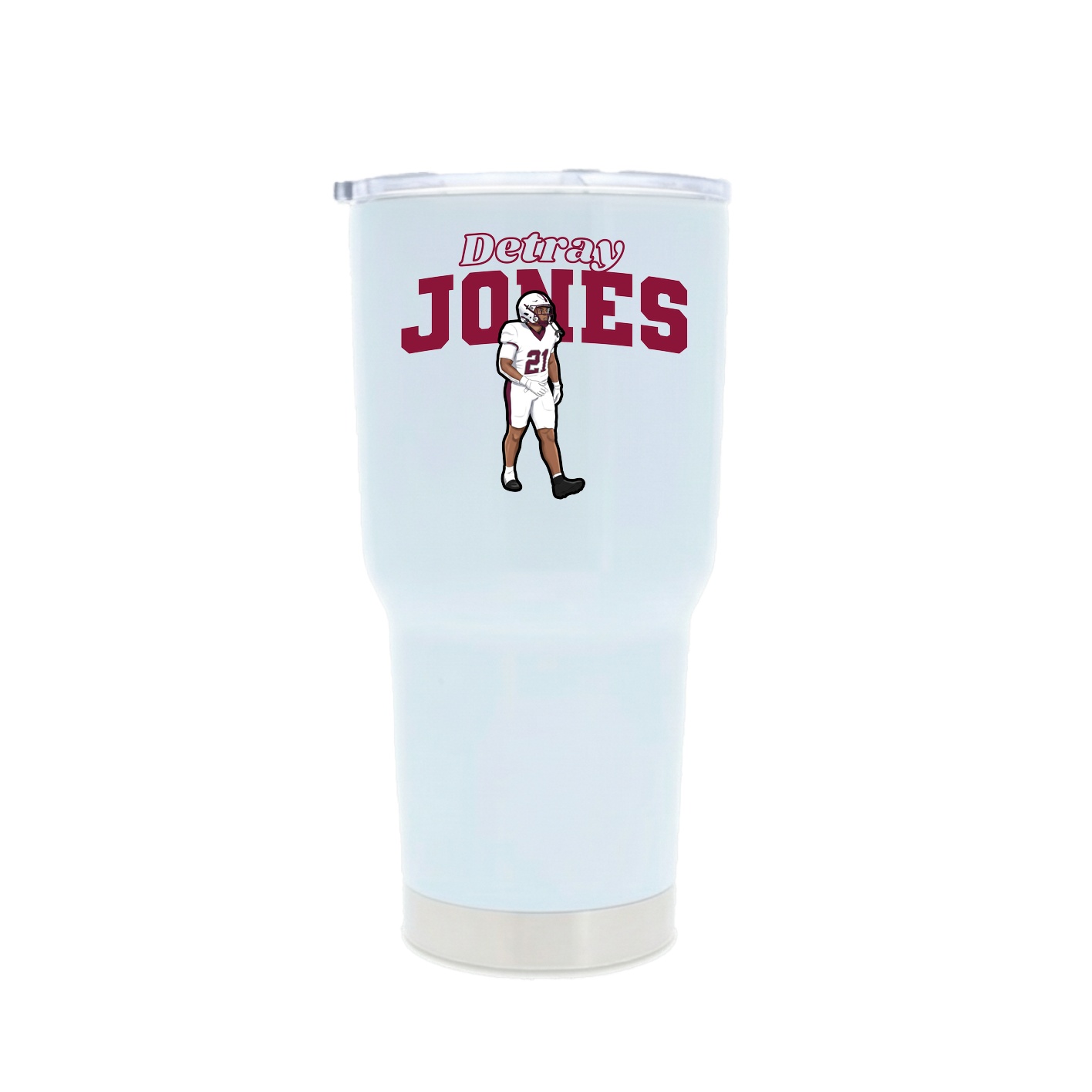 30oz Stainless Steel Tumbler — Name Arch in White