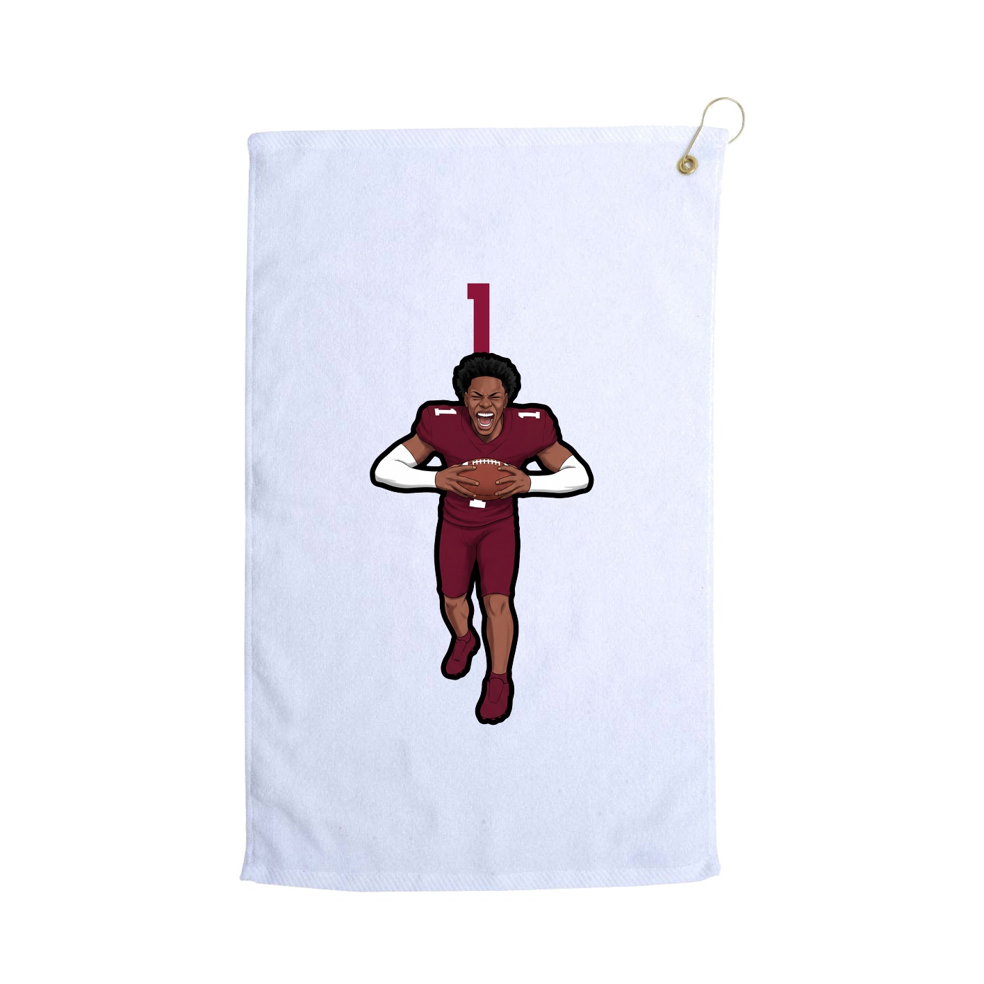 Golf Towel — Number Top in White