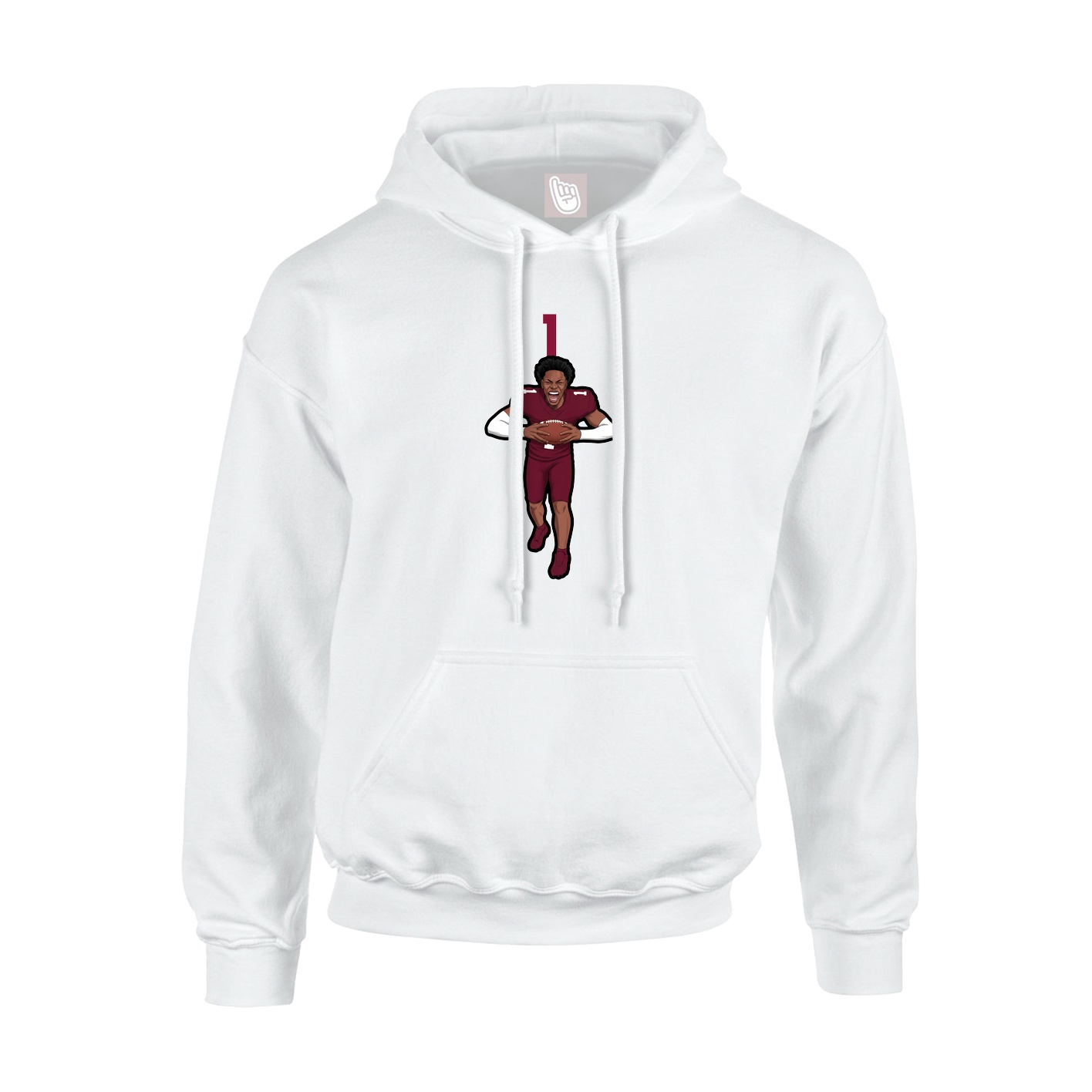 Youth Hoodie — Number Top in White