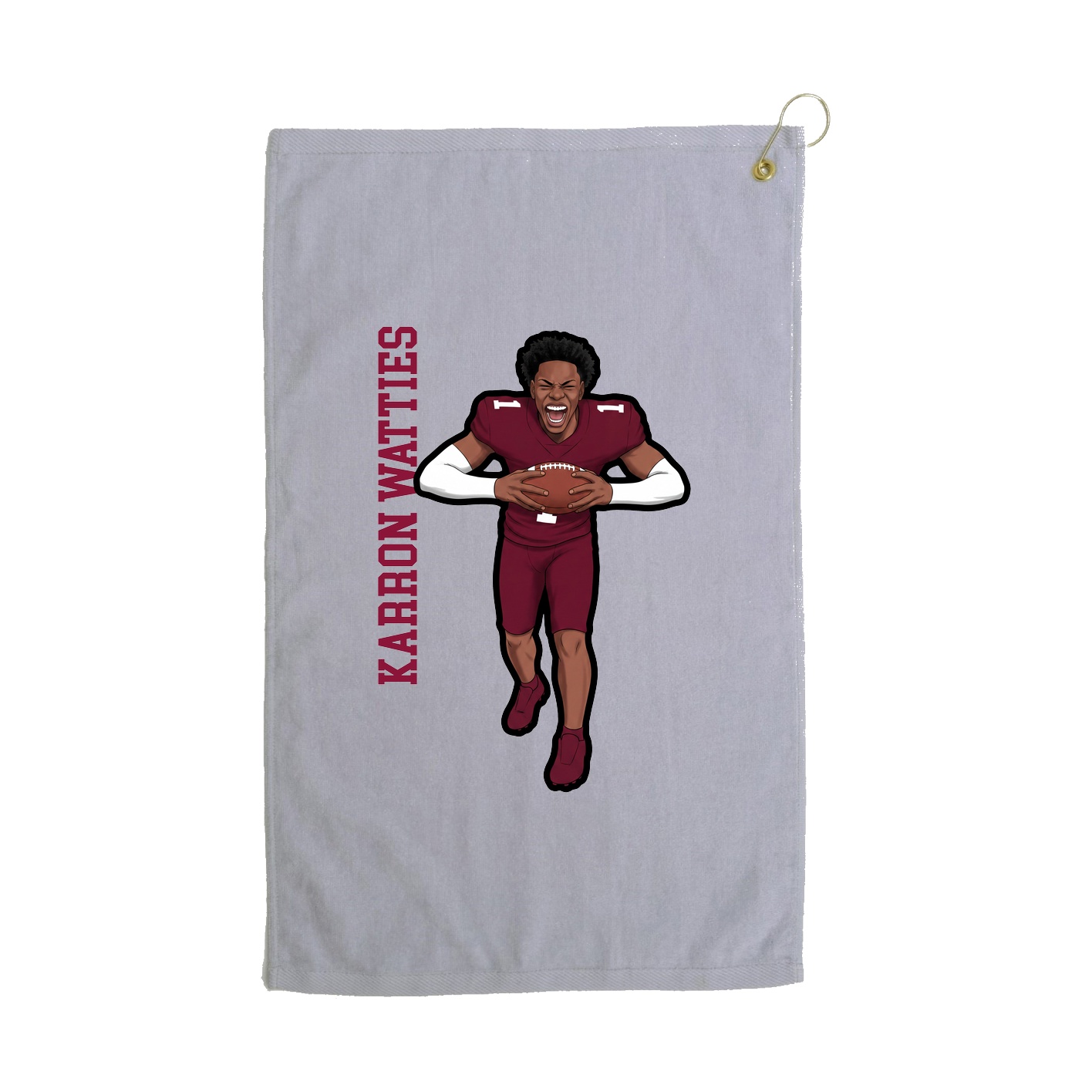 Golf Towel — Name Vertical in Grey