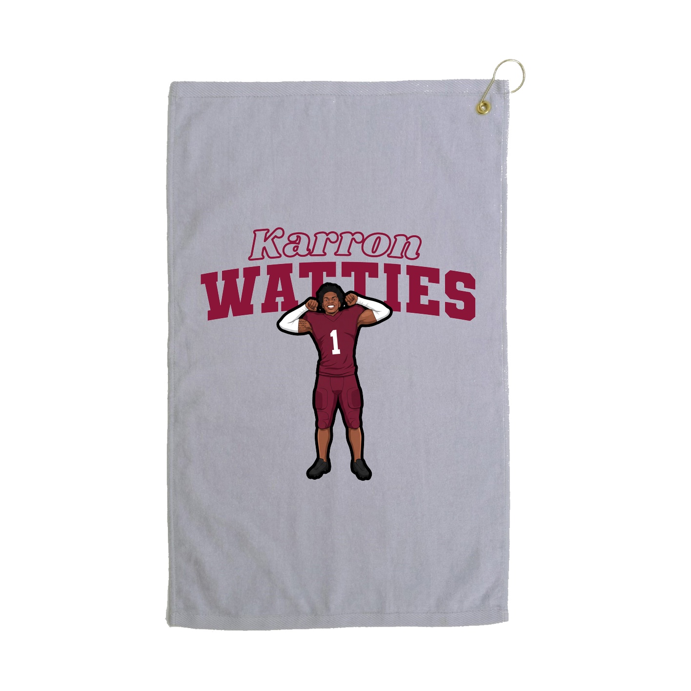 Golf Towel — Name Arch in Grey