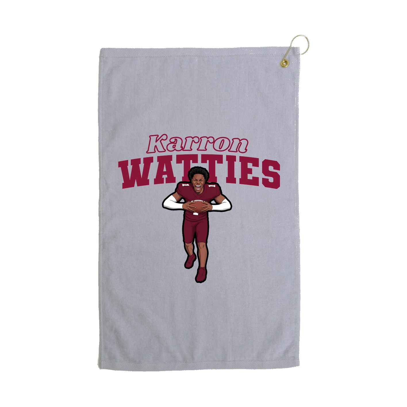 Golf Towel — Name Arch in Grey