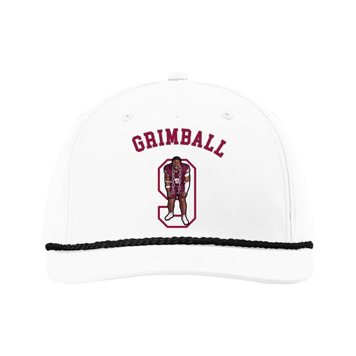 Five-Panel Classic Rope Cap — Shirsey Arch in White