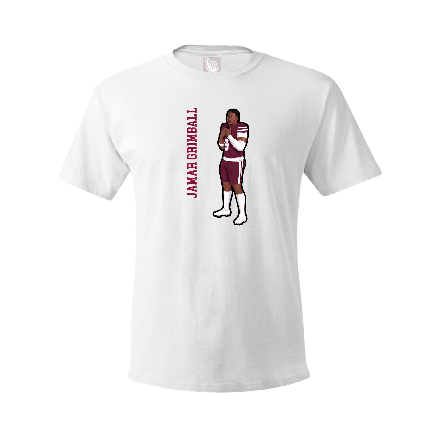 Tee — Name Vertical in White