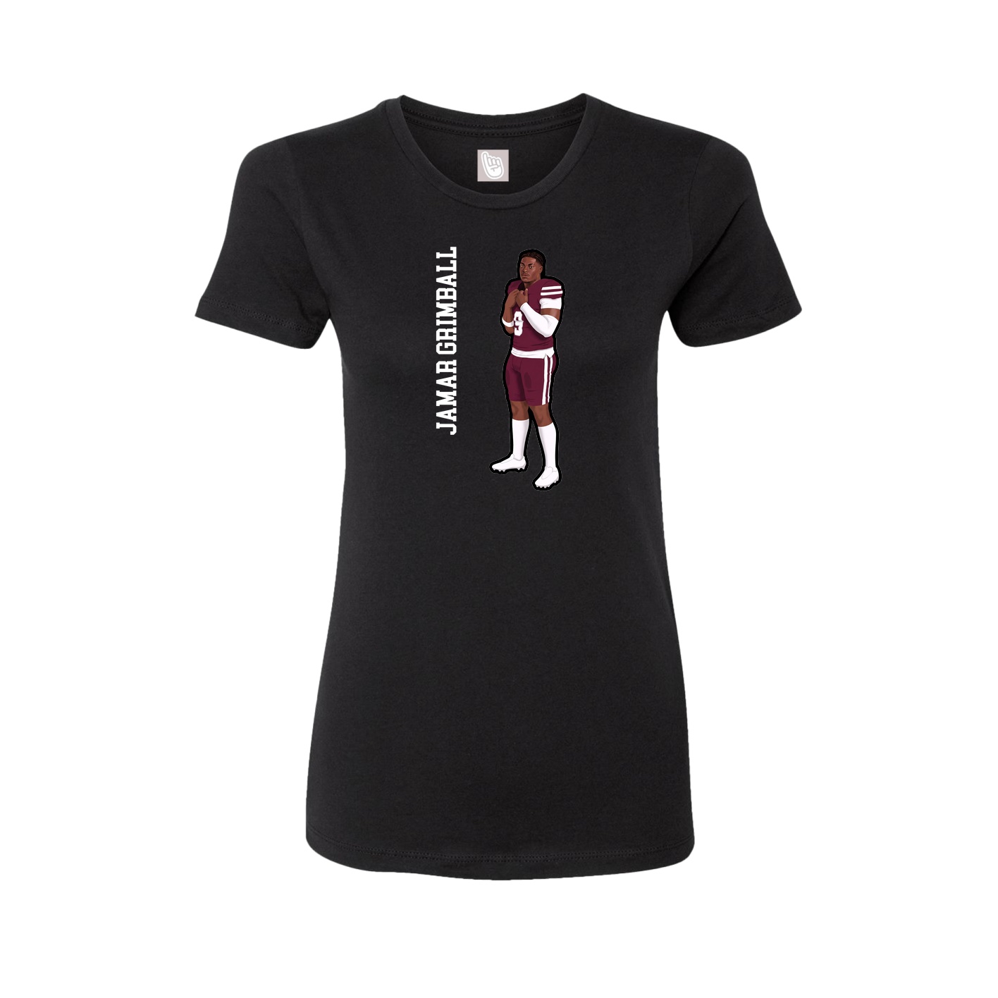 Fitted Women's Tee — Name Vertical in Black
