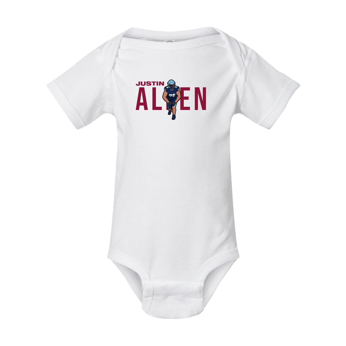Baby Onesie — Player Name in White