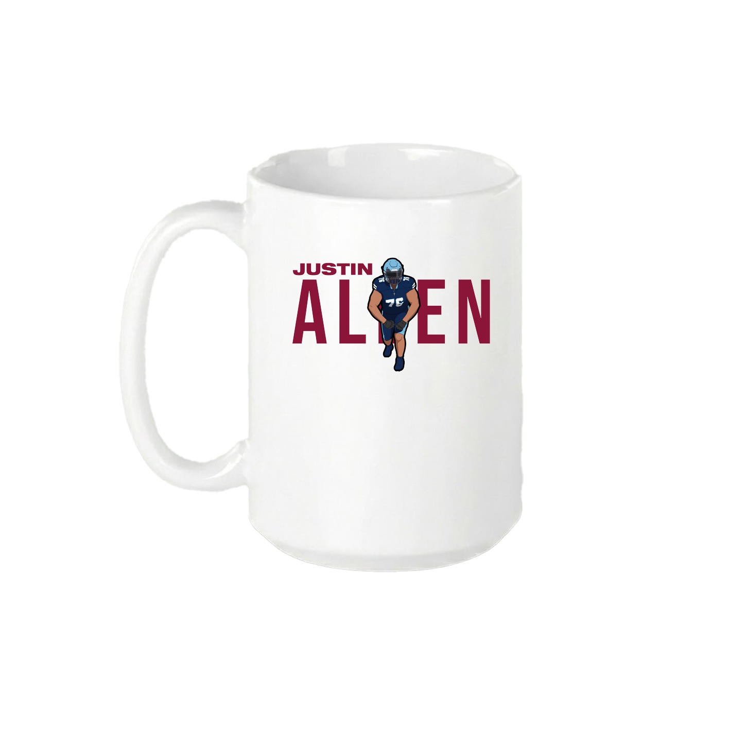 15oz Coffee Mug — Player Name in White