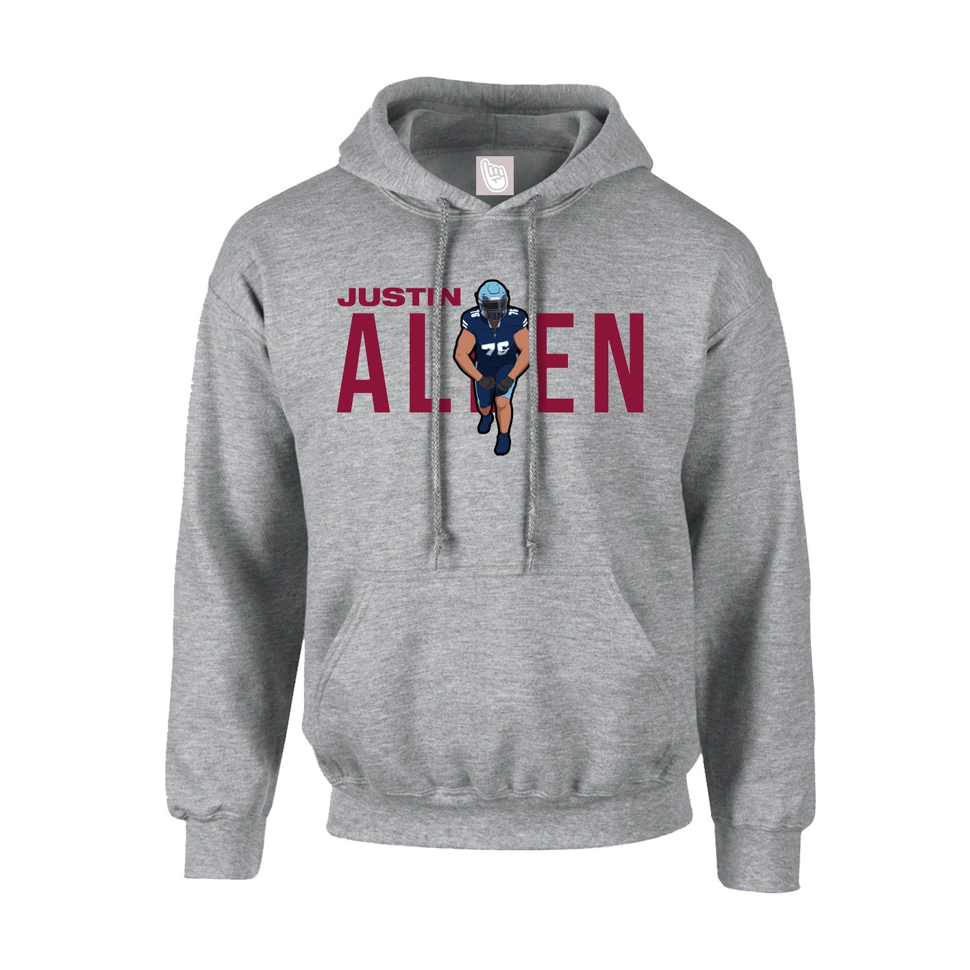 Youth Hoodie — Player Name in Grey