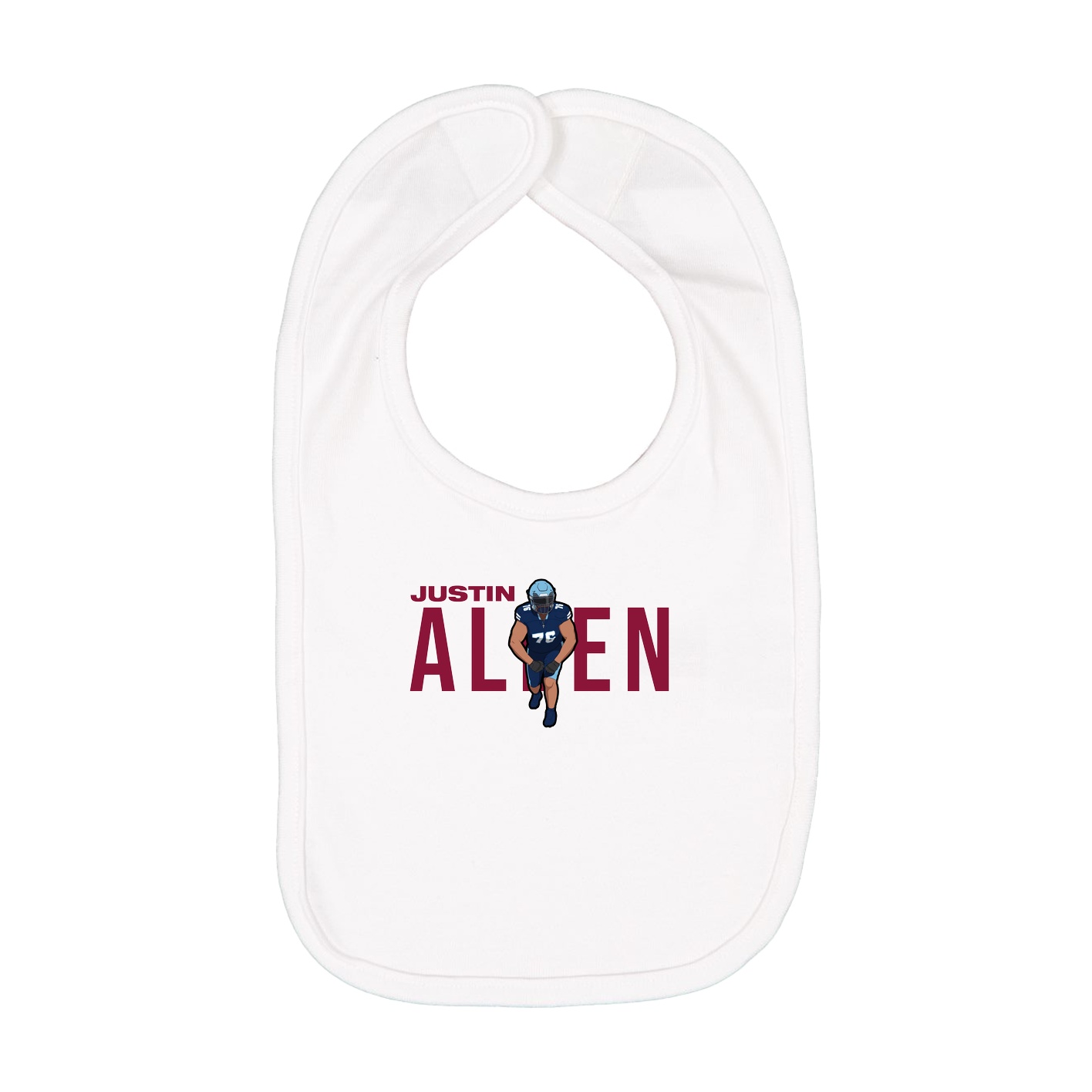 Infant Bib — Player Name in White