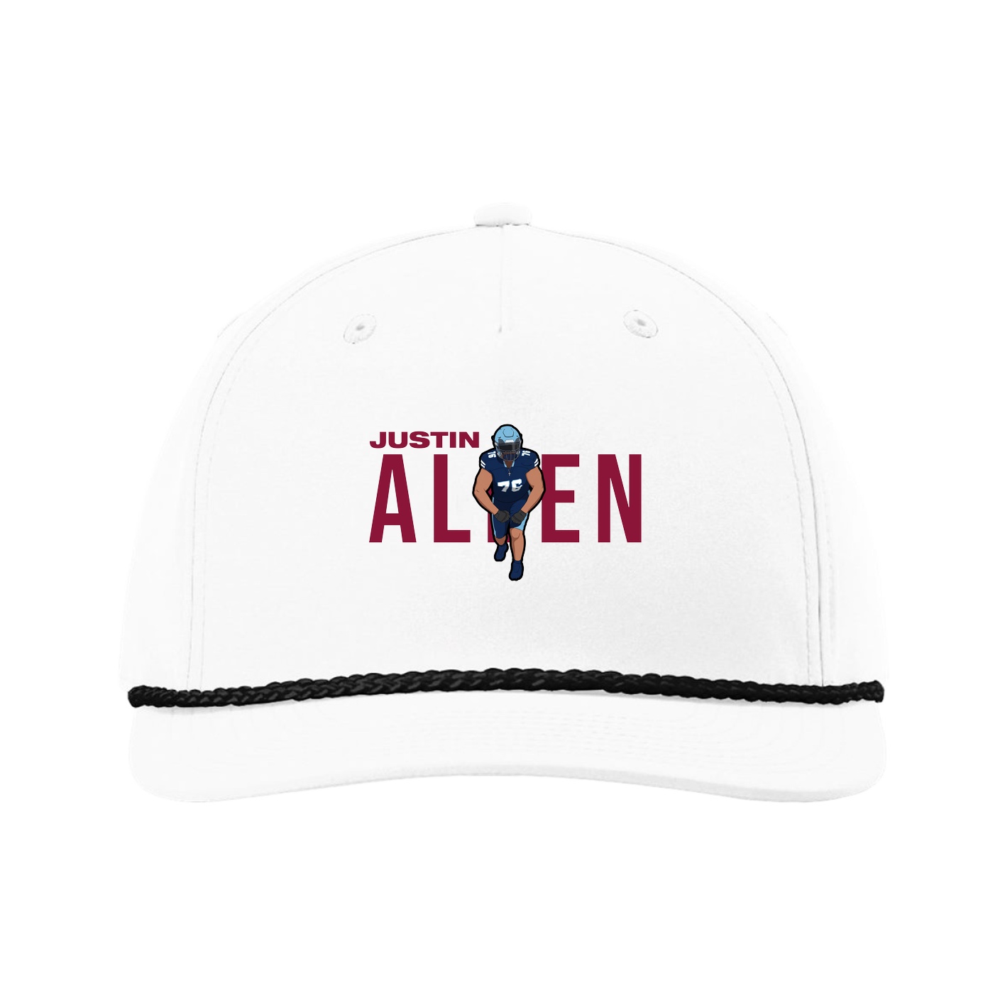 Five-Panel Classic Rope Cap — Player Name in White