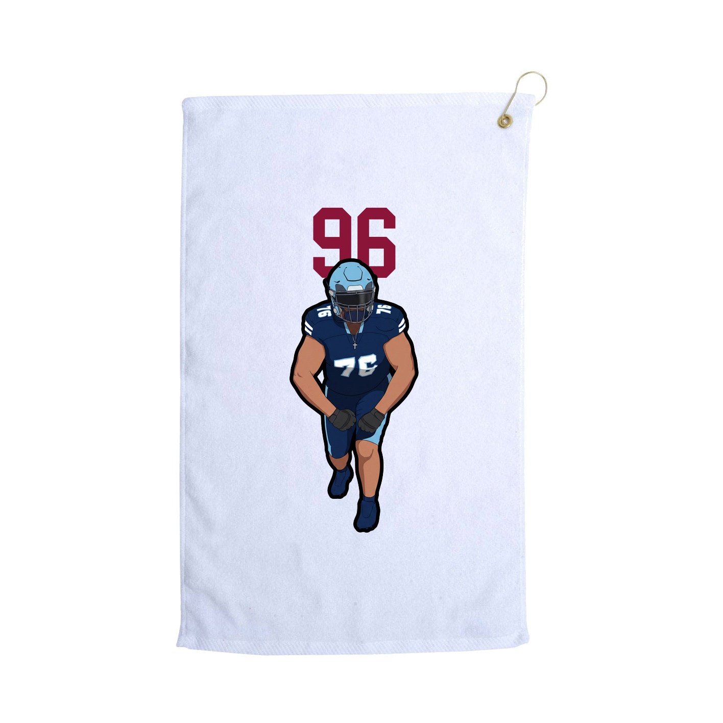 Golf Towel — Number Top in White