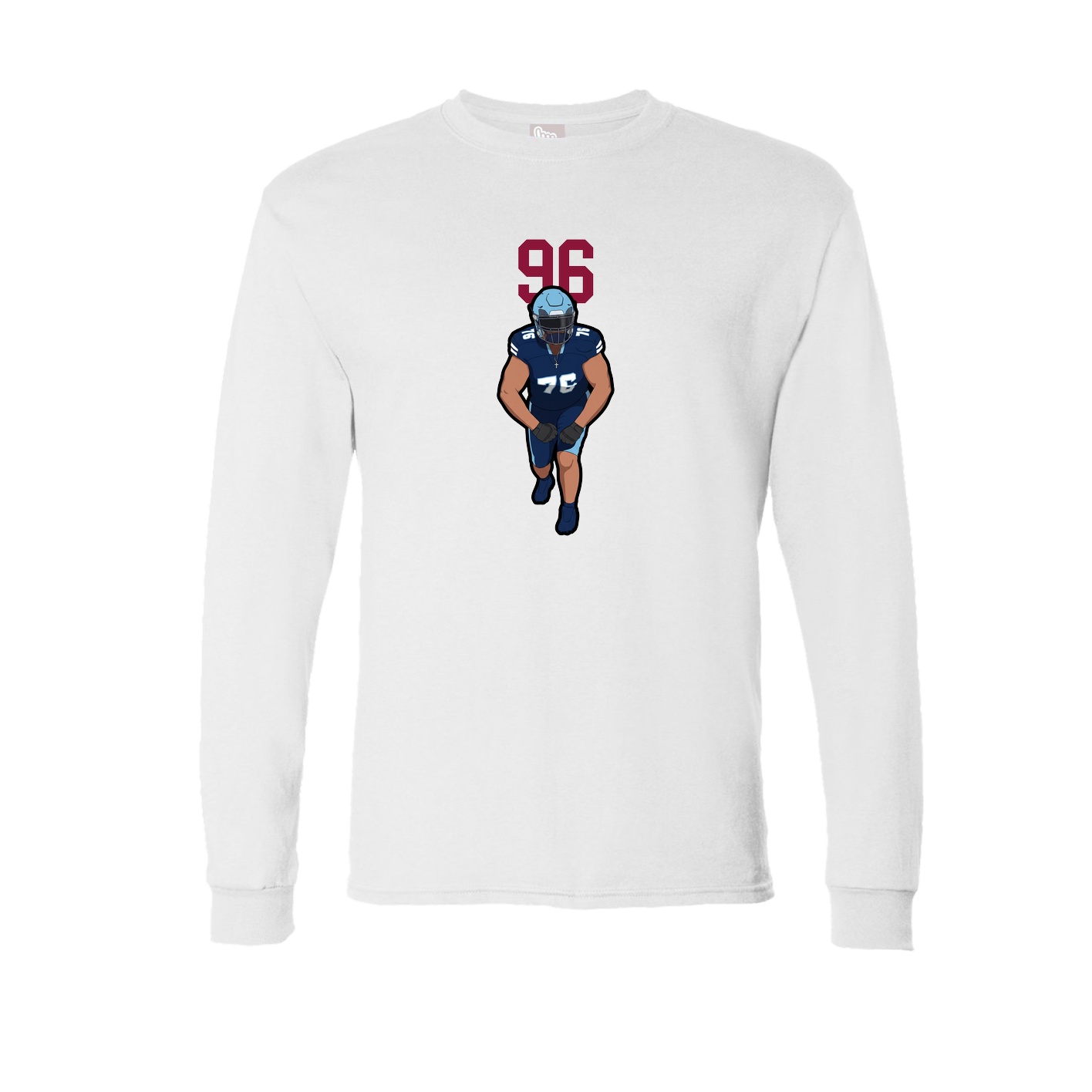 Long Sleeve Tee — Number Top in White