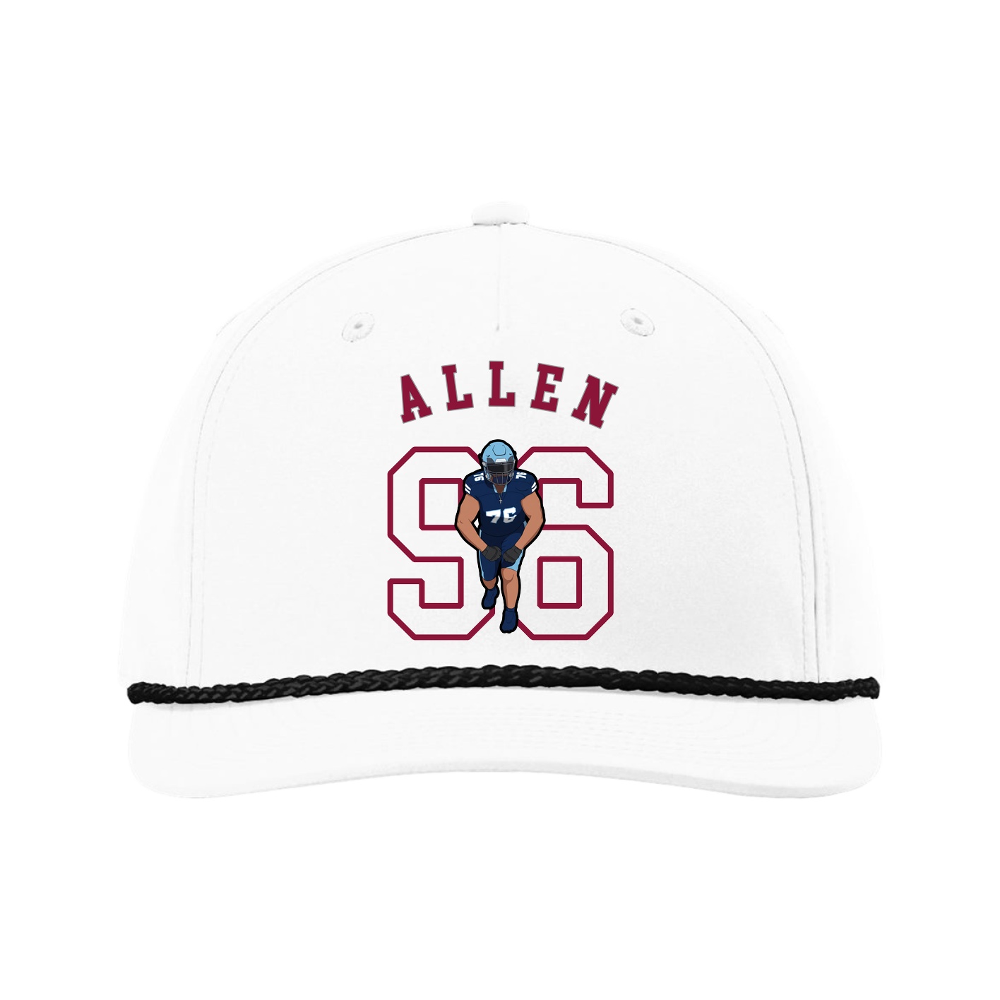 Five-Panel Classic Rope Cap — Shirsey Arch in White