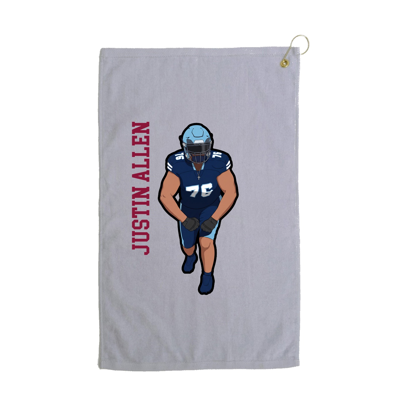 Golf Towel — Name Vertical in Grey