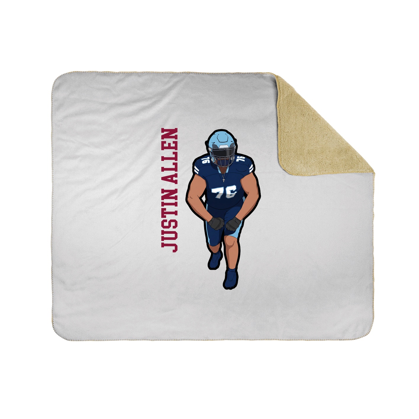 Throw Blanket — Name Vertical in White